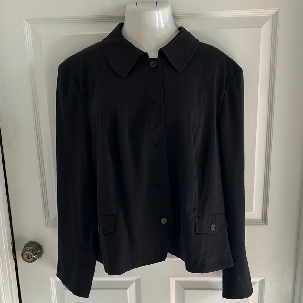 Lane Bryant Black Tailored Blazer with Textured Fabric